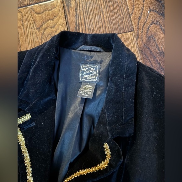 Lucky Brand Velvet Lace Hem Blazer Jacket - Picture 3 of 6